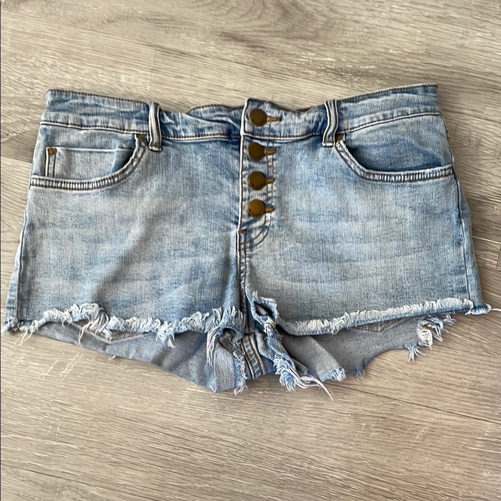 Billabong Blue Jean Shorts Distressed Cut-Off Style
